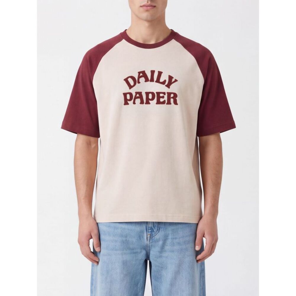 Daily Paper Men Daily Paper Crewneck Cotton T-Shirt With Contrast Logo